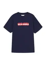 Palm Angels Kids Flames Logo-print Cotton T-shirt - Navy - 14YR (14 Years) 14YR (14 years)