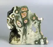 Natural Ocean Jasper Agate Eye Quartz Crystal Slice Palm Stone Mineral Specimen