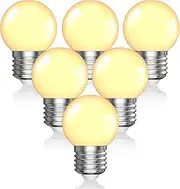 BrightArk G45 E27 LED Light Bulb 3W (25W Equivalent) Energy Saving Edison Screw G45 Golf Ball Bulb, Warm White 3000K Flicker-Free Round Mini Globe Frosted Bulb, AC110-230V (Non-Dimmable, 6Pack)