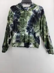 Freshman Girls Velvet Hoodie Pullover Size 8/10 Green 94% Polyester 6% Spandex
