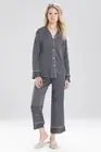 NEW NATORI $160 BLACK LABYRINTH SATIN PJ PAJAMA 2PC SET SZ S SMALL