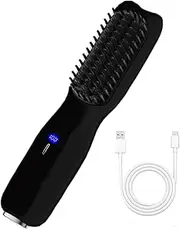 Simofuze Hair Straightener Brush, Cordless Straightening Brush, Anti-Scald Straight Hair Brush, 2 IN 1 Straightening & Curling Hair Brush, 11 Temp Settings, Fast Heating, Ceramic Plates, Portable