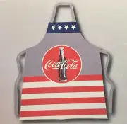 Coca Cola Coke Apron Barbecue Patriotic Red White and Blue Theme 100% Cotton