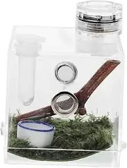 BCOATH Spider Habitat Box with Lamp High Transparent Jumping Spider Carrier for Feeding Transport Moisture Resistant for Spiders Beetles for Home