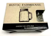 American Atelier Rustic Farmhouse Mini Mason Jar Salt and Pepper Shaker Set