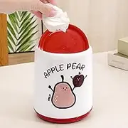 Mini Desk Trash Can with 180 Trash Bags, FHDUSRYO Small Cute Trash Can with Swing Lid, Creative Countertop Garbage Can Wastebasket, Plastic Storage Bin for Office, Bathroom, Kitchen, Car