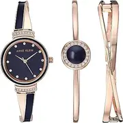 [Anne Klein] Women's Premium Crystal Accented Watch and Bangle Set