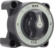 gernie 4 Position Battery Power Cut Master Switch Disconnect Isolator 500A Marine Battery Cut Off Switch, Black or Gray