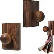 Wall Clip for Tapestry, Clips for Hanging Quilt, Wooden Clamp for Hanging and Display Tapestry Quilt Blanket Rug Fabric (2, Walnut)