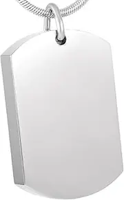 KETIME Engraving Stainless Steel Dog Tag Keepsakes Cremation Urn Necklace for Ashes (Steel,Gold,Rose Gold,Black)