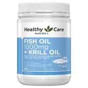 Healthy Care Fish Oil + Krill Oil 1000mg 400 Capsules - Quality Vitamins Australia