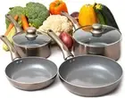 Moss & Stone 6 Piece Nonstick Cookware Set, Pots and Pans Set Non Stick with Gla