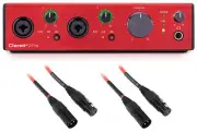 Focusrite Clarett+ 2Pre USB-C Audio Recording Interface + (2) XLR Cables