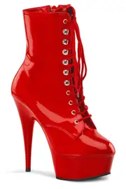 Pleaser Delight 6 Heel Patent Platform Ankle Boot