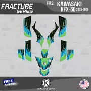 Graphics Kit for Kawasaki ATV KFX50 (2003-2006) Fracture - GREEN