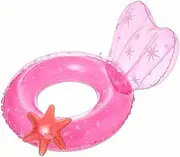 Adult Inflatable Cactus-Shaped Swimming Ring with Glitter Star Pattern Pool Float Adults Uncharged for Ages 14 and Up LWX