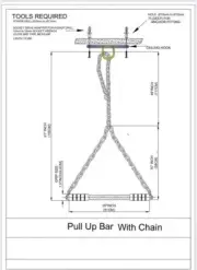 Heavy Duty Rod with Thick Chain Steel Pull Up/Chin up Bar,Hanging Rod 5 Feet NEW