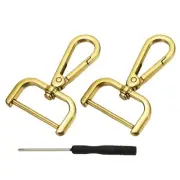 Detachable Snap Hook, 1-1/4 Inch Swivel Clasp for Purse (2 Pack, Gold)