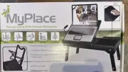 My Place Myplace Laptop Table Notebook Workstation Black w/Lamp NEW in BOX!