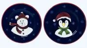 The Cellar Laurie Gates CHRISTMAS TWILIGHT COLLECTION Snowman Salad Plate CHOOSE