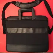 Laptop Computer Bag Briefcase Valise Black Fabric Retractable Handles NEW COND.