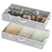 Under Bed Storage Containers, 2-Pack Underbed 23.5"L x 12.5"W x 5"H Gray