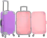 Abaodam 2pcs Miniature Dollhouse Suitcase Lightweight Portable Travel Carrier for Dolls Stylish Luggage Box Light for Boy Girl Play Doll Accessories