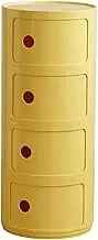 Creative Storage Cabinet Multi-Layer Nightstands Modern Simple Plastic Bedside Table for Living Room Bedroom Organizer(Yellow,3F)
