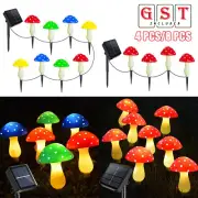 Solar LED Fairy Mushroom String Lights Garden Ornament Statue Walkway Yard Lamp