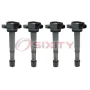4 pc Hitachi Ignition Coils for 2010-2014 Honda CR-V 2.4L L4 Spark Plug Wire sn (for: Honda)