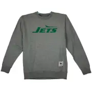 NY Jets Mitchell & Ness NFL L Large Sweatshirt Retro Team Logo Gray NWT
