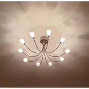 Xandra Pendant Light 10Lt G4 in Satin Chrome Superlux Lighting - R80228-10C-SC
