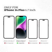 iPhone 14 Plus Case Cover - Non-Slippery, Clear & Hard, Shock & Scratch Protection With Screen & Rear Camera Lens Guard - Silver