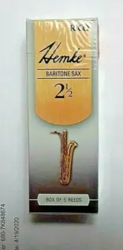 Hemke Baritone Sax Reeds, Strength 2.5, Pack of Five