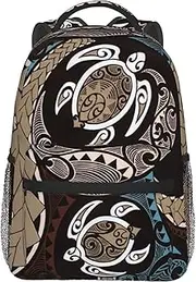 DZUAIKIT Hawaiian Honu Polynesian Sea Turtle Casual Travel Backpack Lightweight Computer Bag Hiking College Laptop Bag for Aldult, Sea Turtle, One Size, Travel Backpacks