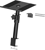 Vsenkes Clamp on Speaker Stand Audio Stand Professional Stable Heavy Duty Speaker Support Desk Mount Shelf Tray for Subwoofer Laptop, 1 Piece