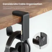 PC Gaming Headset Headphone Hook Holder Hanger Mount Under Desk +Cable Clip