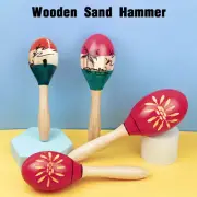 Wooden Maracas Sand Hammer Rumba Shakers Percussion Instrument Musical Toy