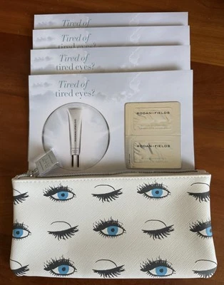 Rodan + Fields Active Hydration Bright Eye Complex 5 Sample Travel Zipper Pouch