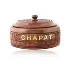 Chapati Box Wooden Kitchen Dinning Bread Hotpot Storage Round Steel Coated Brown