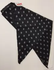 Remington Mens Black Pocket Square 23in x 23in w Sm White Pattern 100% Polyester