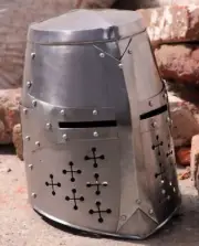 Templar Steel Crusader Helmet Knights Helmet Wearable for Adults Medieval