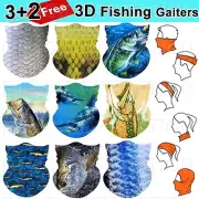 Fishing Face Mask Neck Gaiter Sun Guard UV Protector Balaclava Face Mask 5 Pack