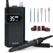 35000RPM Electric Nail Drill, Professional Cordless Nail Drill Machine Portab...