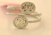 18K WHITE GOLD - DIAMOND (.40Ct) WRAP RING SIZE 6.5