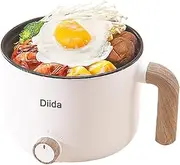 Electric Hot Pot, Rapid Noodles Electric hotpot, 1.5L Mini Portable Hot Pot for Steak, Egg, Fried Rice, Oatmeal, Soup with Power Adjustment, Ramen Cooker for Dorm and Office