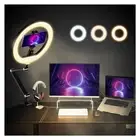 10" Ring Light for Desk, Ring Light with Stand and Phone Holder, Overhead Cam...