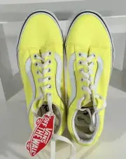 Vans Old Skool Neon Lemon Tonic White Women's 5.5 Sneakers skate shoes New