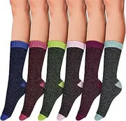 [Winterlace] Thermal Crew Socks | 6 Pairs Womens | Brushed Insulated Moisture Wicking Boot Sock