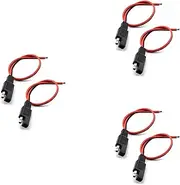 Byttlerom 6 Pcs 18AWG SAE Extension Cable 2-Pin SAE Quick Connector Disconnect Plug 10A Solar Battery Panel SAE Plug Wire 1Ft/30cm